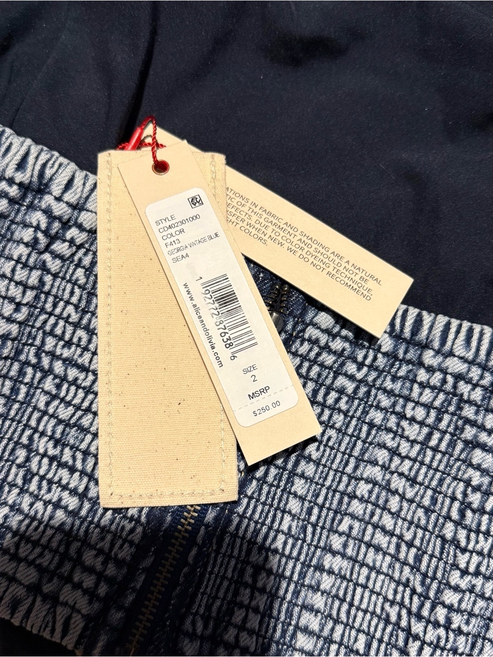 Alice + Olivia Denim Halter Crop Top NWT size 2 - Picture 4 of 6
